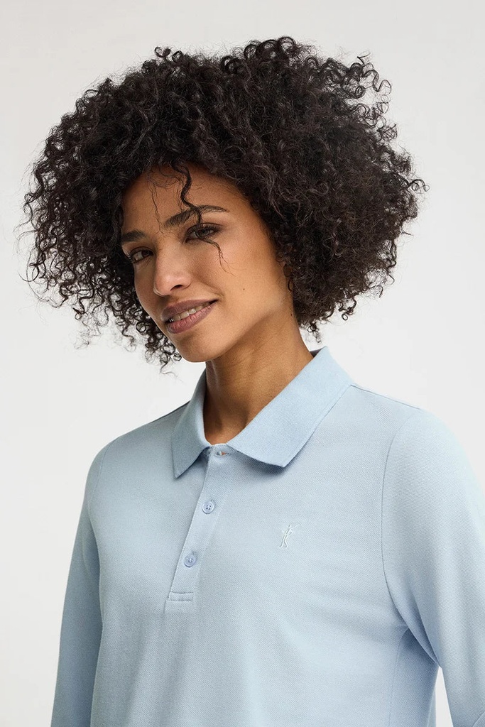 WOMAN LONG SLEEVE PIQUE POLO SHIRT REGULAR FIT