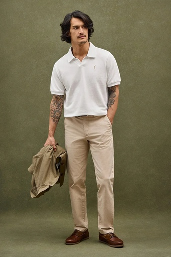 MAN MICROESTRUCTURE BUTTONLESS POLO