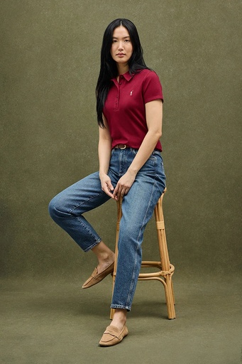 WOMAN SHORT SLEEVE PIQUE POLO SHIRT SLIM FIT