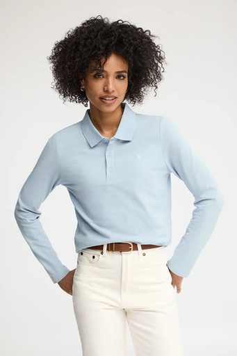 WOMAN LONG SLEEVE PIQUE POLO SHIRT REGULAR FIT